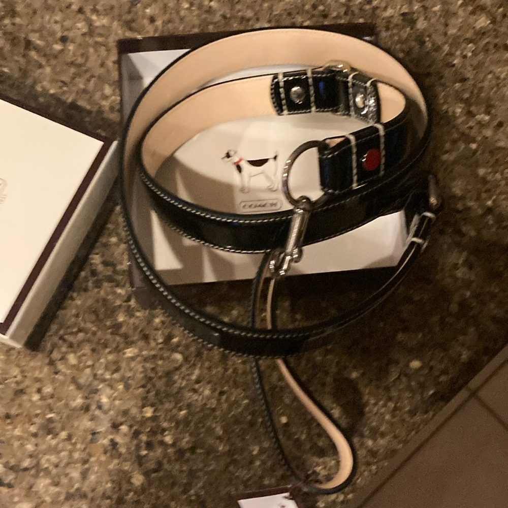 Coach black dog leash. Brand new!